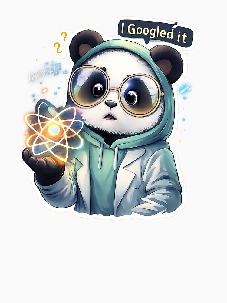 Quantum Panda Sticker | Funny Science Panda Meme Character by RevieusaR
