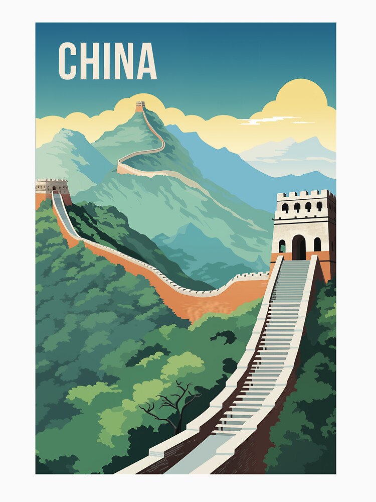 Great Wall of China - China Vintage Travel Poster Retro by artra-shop