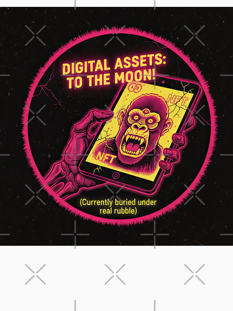 Retro-Futuristic Satire on Digital Assets, Speculation, and Tech Hype by SavinMercantile