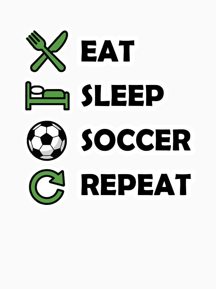 Eat Sleep Soccer Repeat Funny Sports Player Gift Green Icons by 6im0