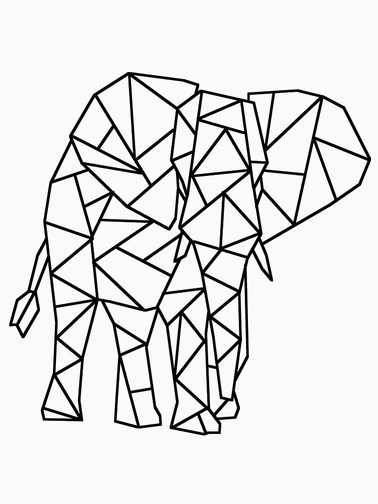 Geometric Minimalist Elephant Design by Zeemow