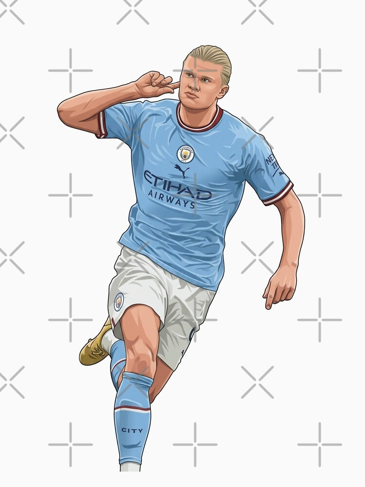 Erling Haaland Football Icon – Norway Sports Illustration by Mialunaa