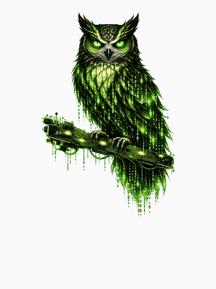 Binary Owl - Matrix Code Wisdom Sticker by Antonrec86