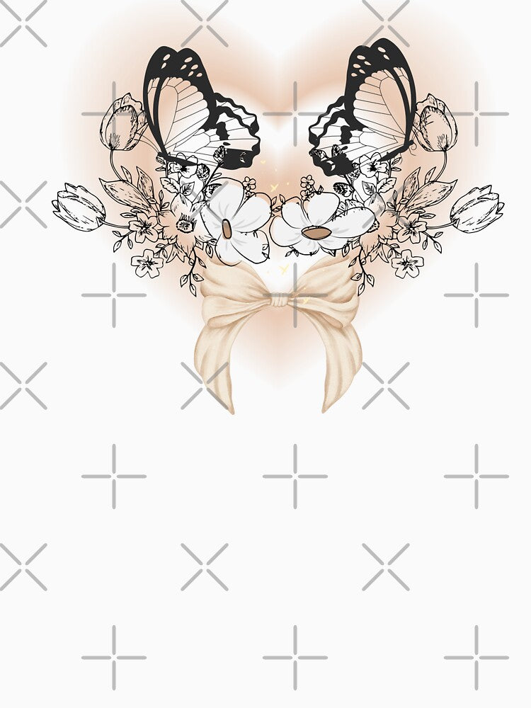 Aesthetic Butterfly & Floral Design, Soft Vintage Nature Illustration, Feminine Minimal Art by Palette-Vibes