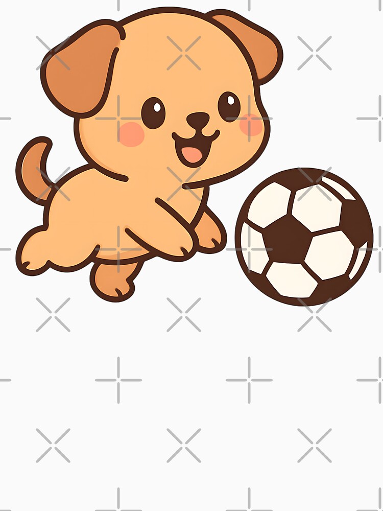 Puppy With Football / Soccer Ball by Delamoon