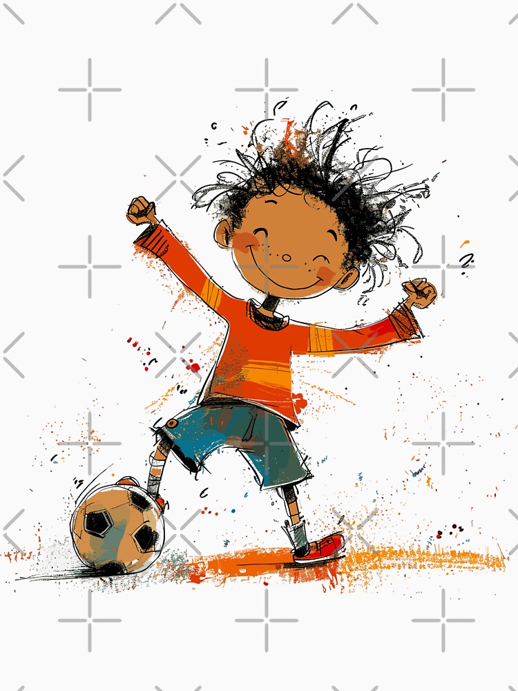 Little Boy Playing Soccer by Liededrom.