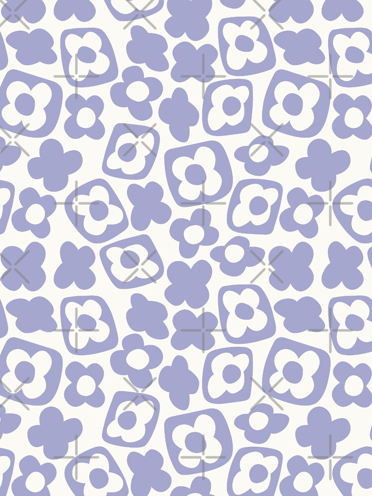 BOHO BOXY MODERN FLOWER PATTERN LILAC MAUVE by blomastudios
