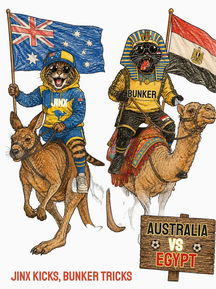 Australia vs Egypt Funny Cats World Cup Match by nexargraphics