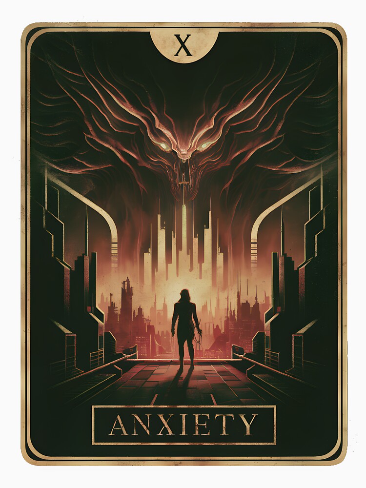 "Anxiety" Tarot Card | Sci-Fi Dystopian Overwhelm Aesthetic by MillennialVibe