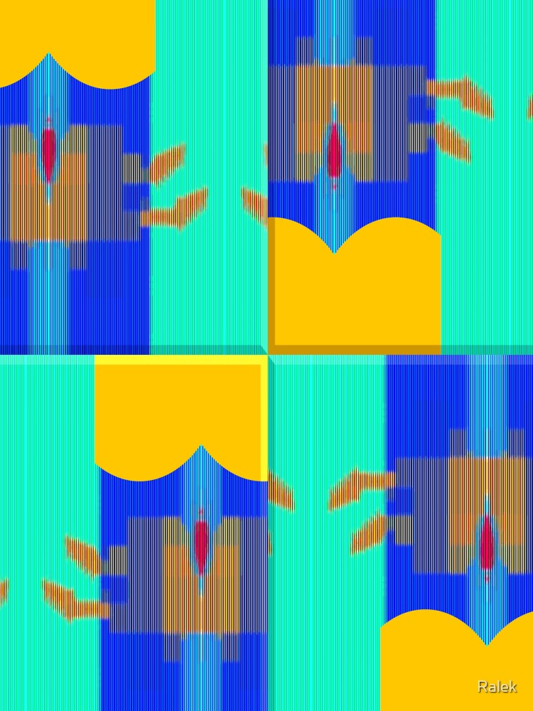 Vibrant music abstract minimalist guitar exotic summer blue - sunny gift for guitarists musicians and minimalist music and guitar lover by Ralek