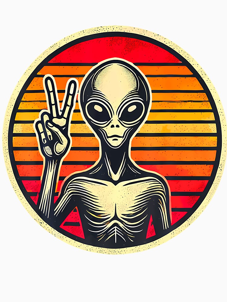 Peace Sign Alien Hippie Ufo by DawnPatricia