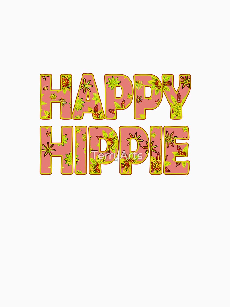 Happy Hippie Words Flower Power Free Spirit Hippie Vibes 4 of 4 by Beachy