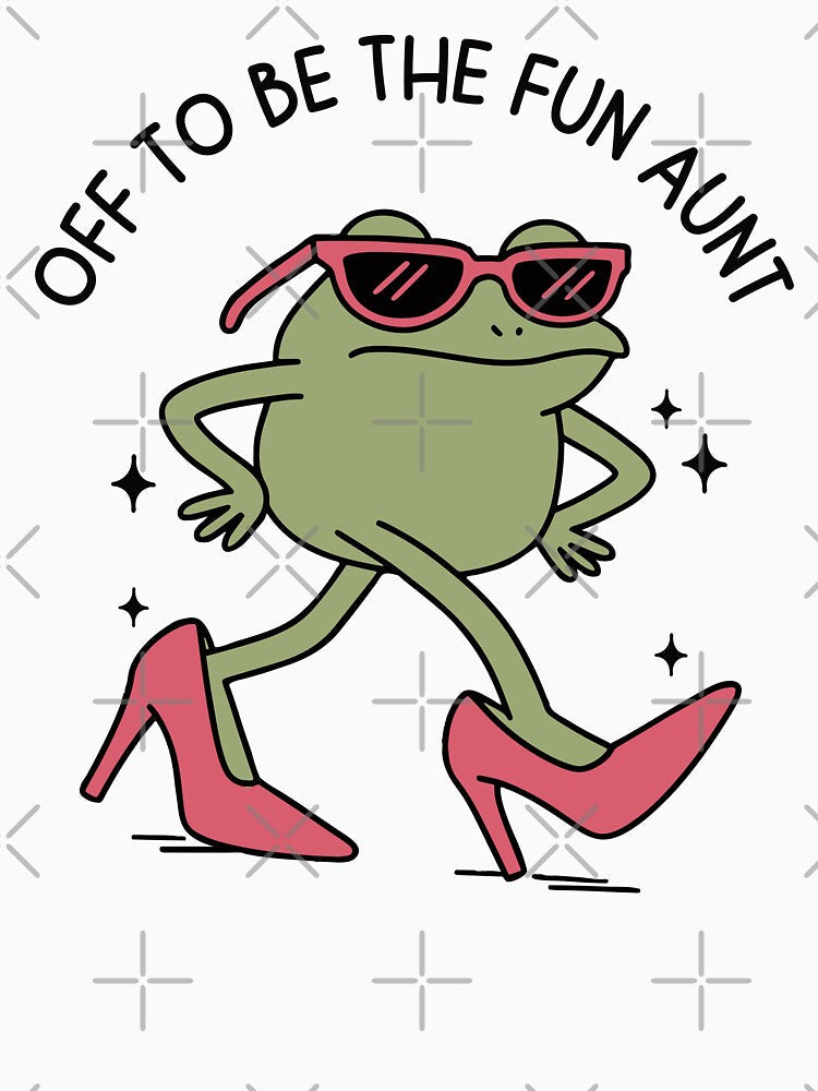 Off to Be the Fun Aunt Pregnancy Reveal Gift, Funny Frog Future Aunt Shirt, Baby Announcement for Sister, Humorous Pregnancy Reveal, Quirky Animal Aunt Humor by gunaone-design