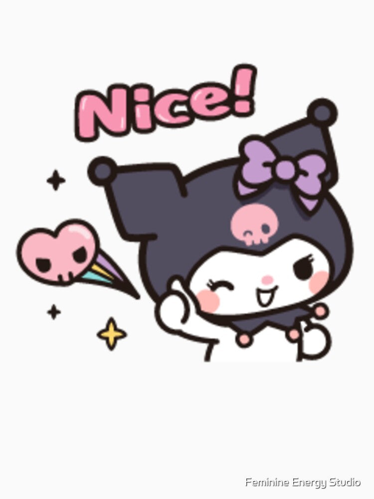 Cute Gothic Kawaii Devil Girl | Nice Quote Aesthetic Cartoon Design by Feminine Energy Studio