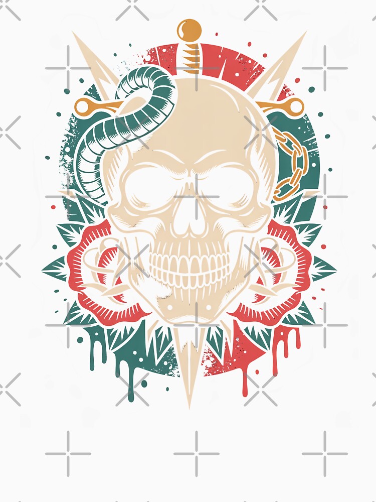 Ram Horn Skull Dagger Grunge Gothic Skull Art Gift by Say It With Ink