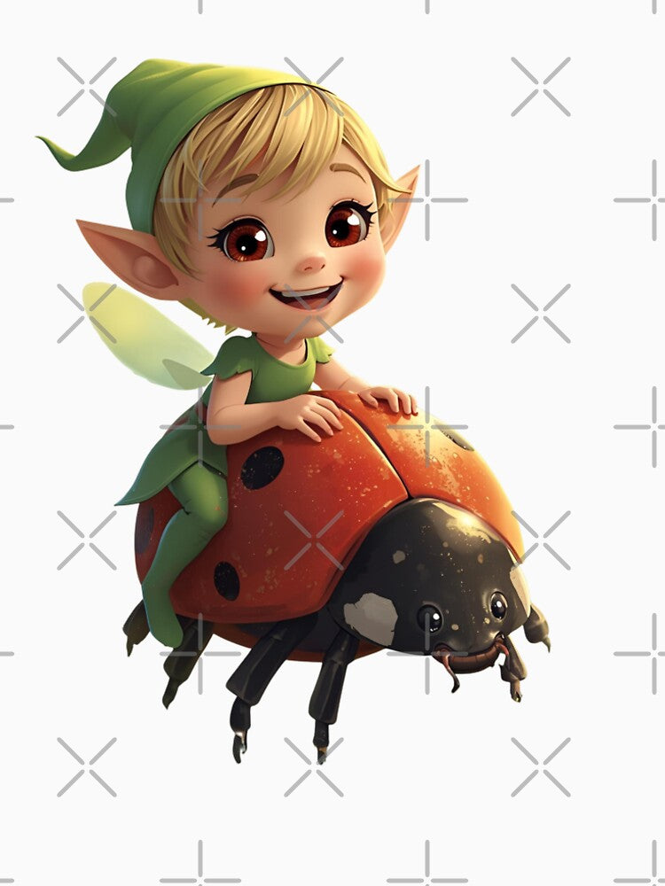 Elf on ladybug in the fairytale whale by SimonsDesignArt