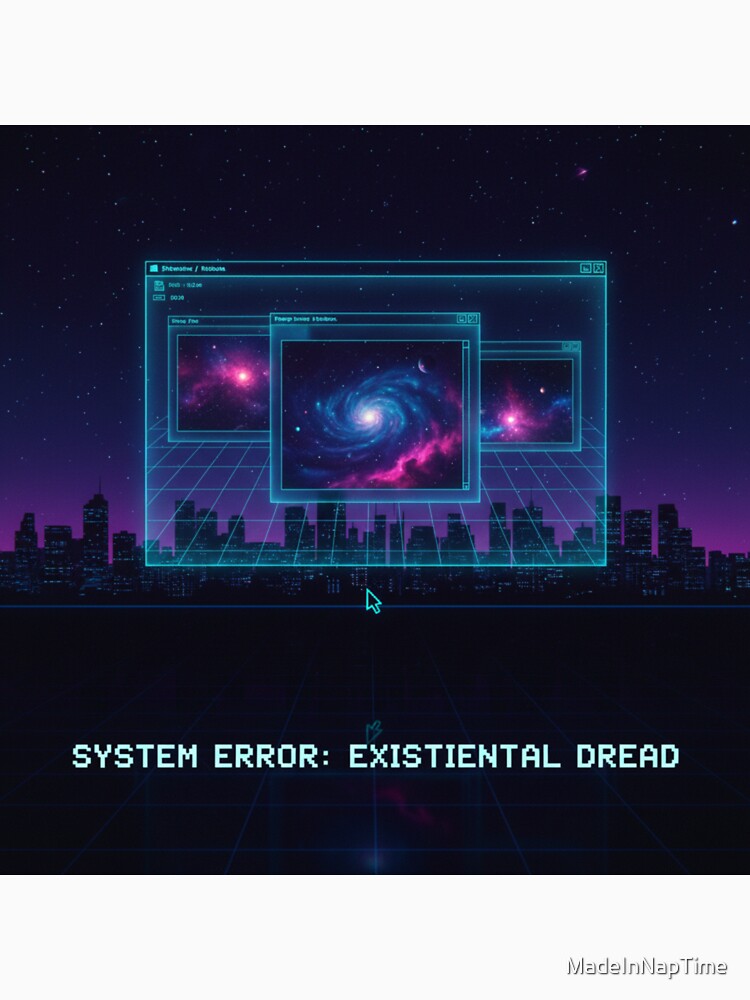 System Error: Existential Dread – Retro Tech Sci-Fi Art by MadeInNapTime