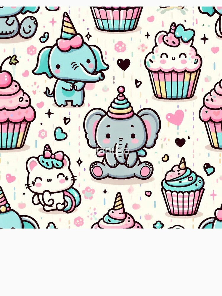 Kawaii Animals – Cute Seamless Patterns with Adorable Style by janusa
