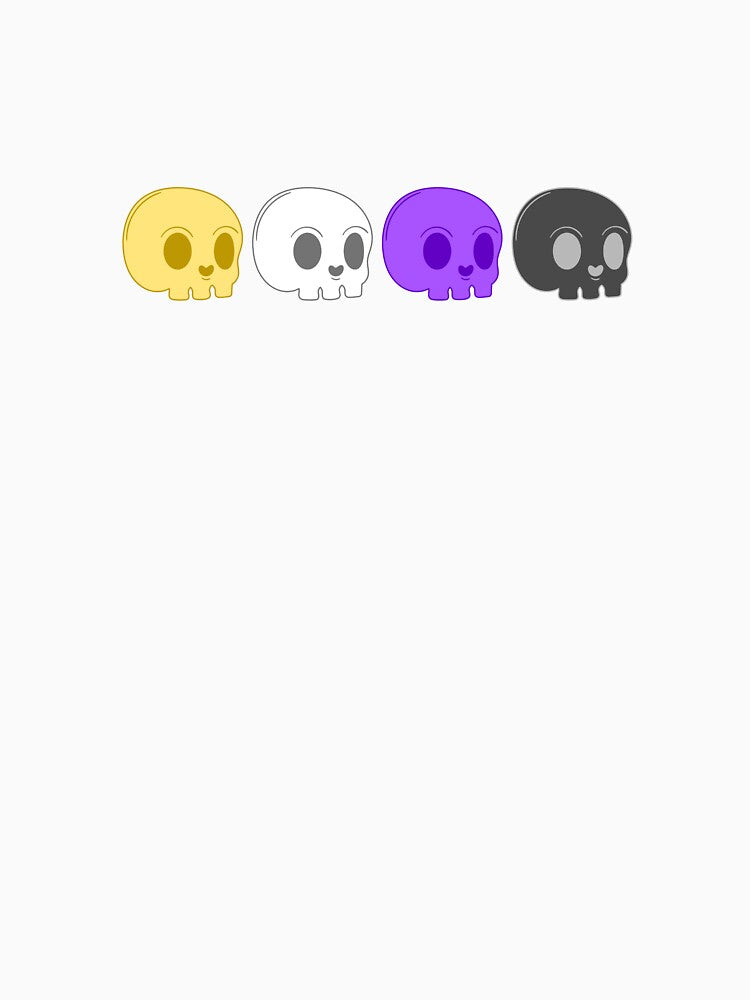 Subtle Nonbinary Pride Flag, Discreet Enby Pride, Creepy Cute Pastel Goth Skull, LGBTQ by SweetestPrints