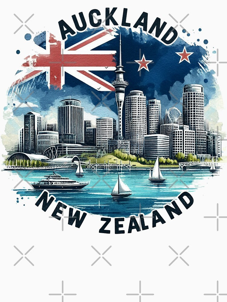 Auckland New Zealand Travel Art by clarkfraser