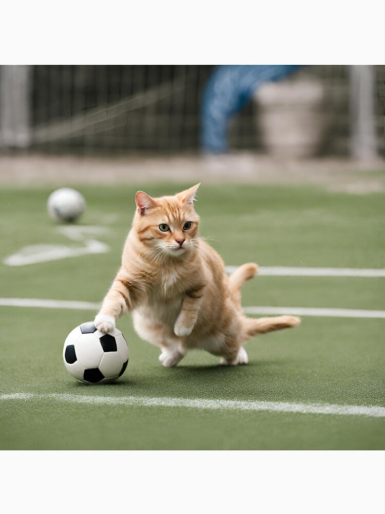 cat playing football by pig2u