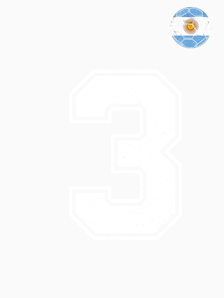 Number 3 Argentina Flag Football Fan by RoyesButler