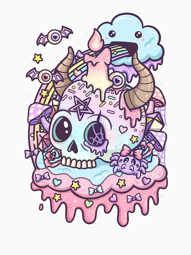Pastel Goth Skull Kawaii by Mealla