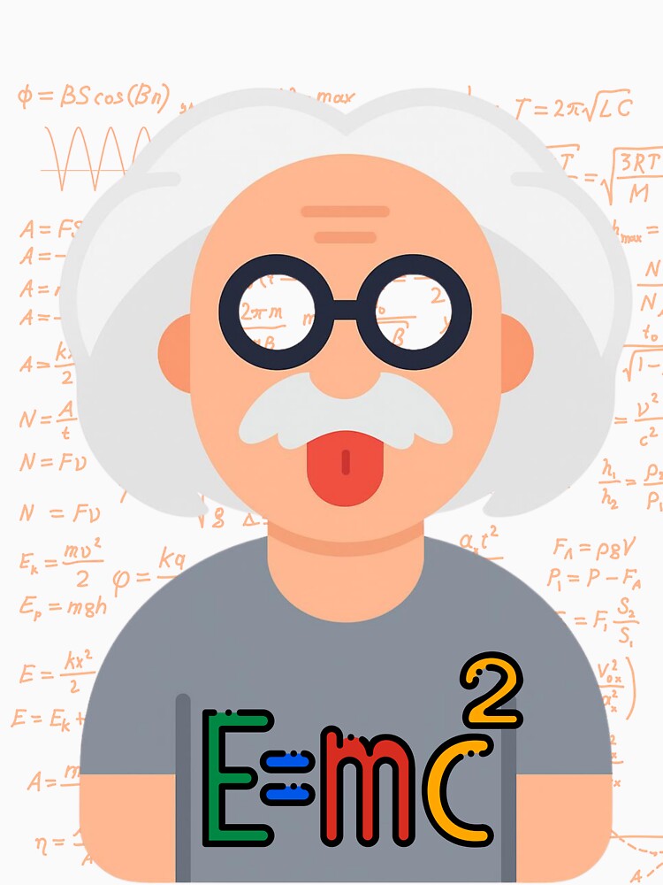 Cute Albert Einstein Tongue Out Physics Equation by ArcheVectors