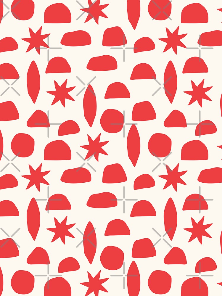 BOHO HENRI MATISSE CHARCOAL VINTAGE RED ON CREAM by blomastudios