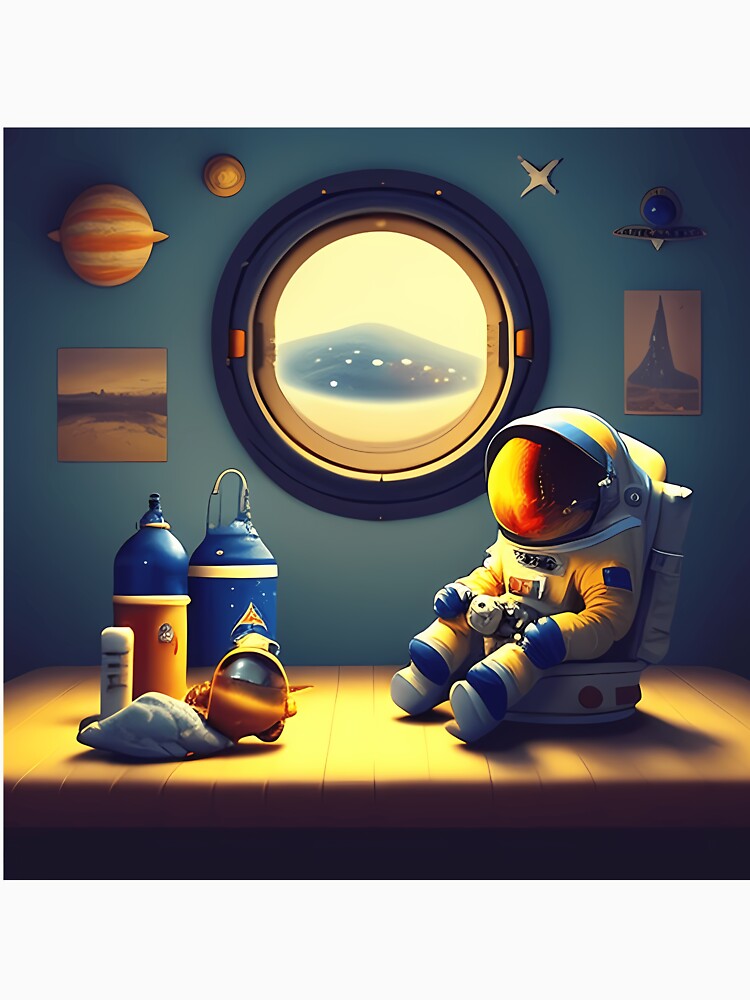 astronaut reflects on their past adventures and achievements by qatjamack0