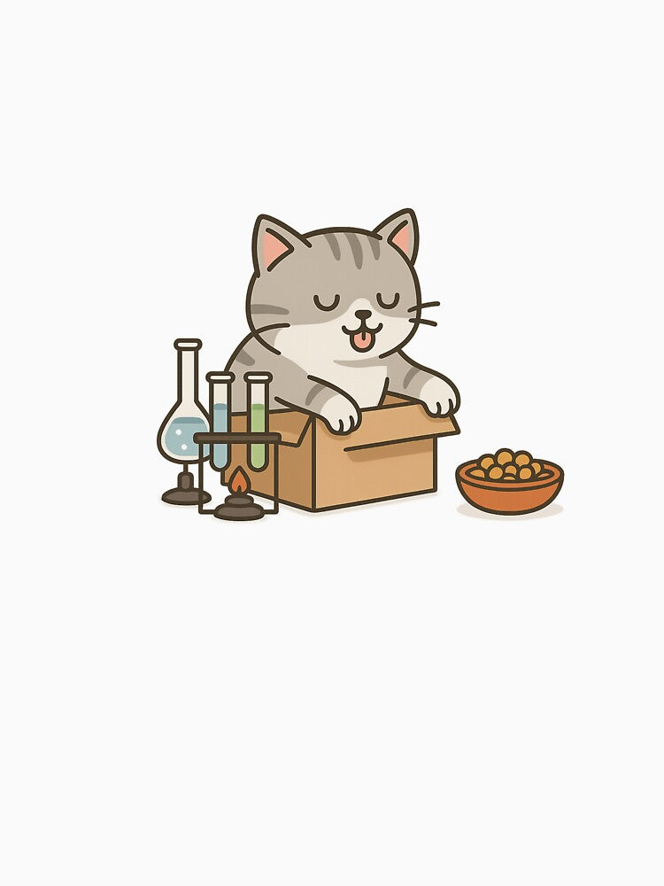 Schrödinger’s Cat Quantum Snacks Cartoon by MLVibe15