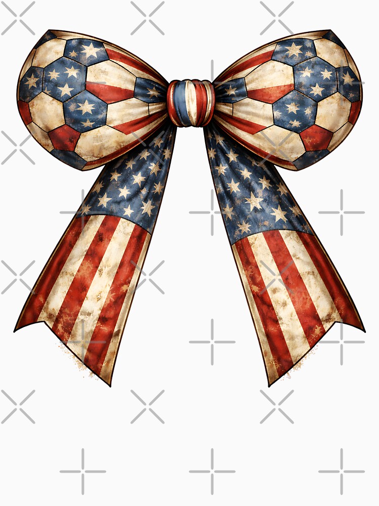 USA Patriotic Coquette Soccer Bow Ribbon – Football Fan Country Pride by MuniraWearify