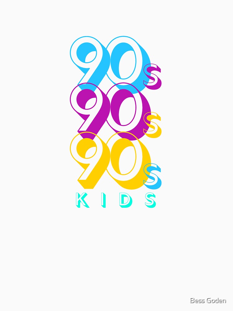 90s Kids Design in Vintage Hot Blue Purple Gold and Green by SteamParliament