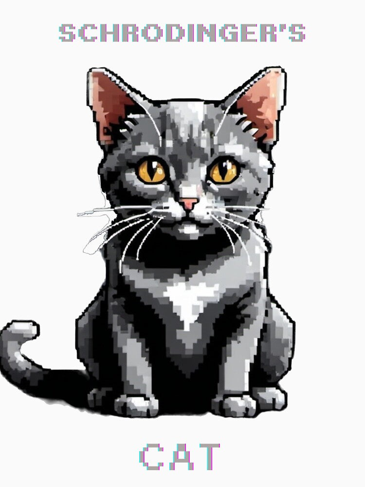 Pixelart Schrodinger's cat for students teachers physics by NebulaLabs