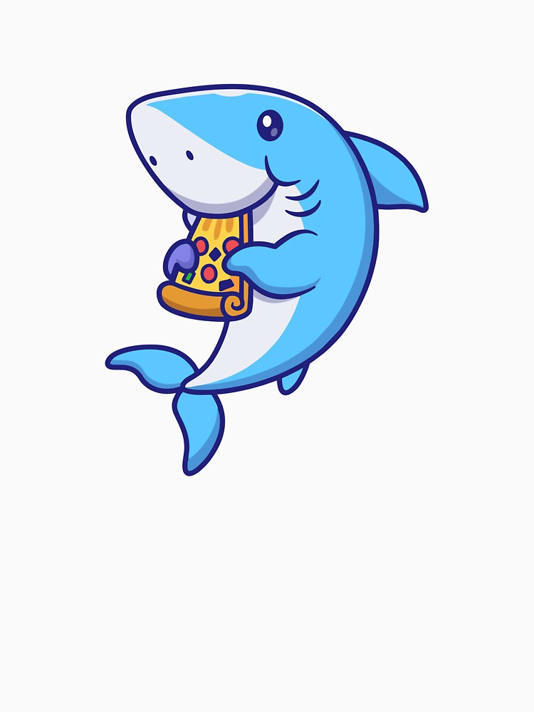 Funny Shark Eating Pizza Slice by Andreaster