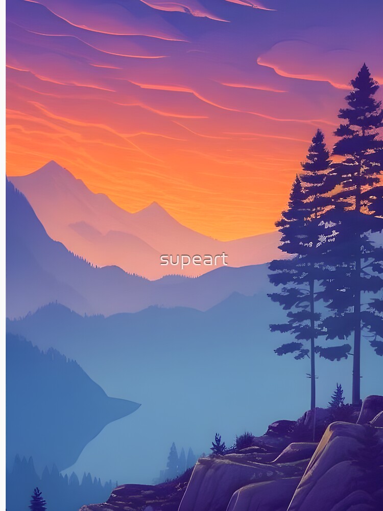 Discover the Elegance and Charm of Our Collection of Minimalist Matte Painting of Beautiful Mountain Landscape in the Bavarian Alps Prints by supeart