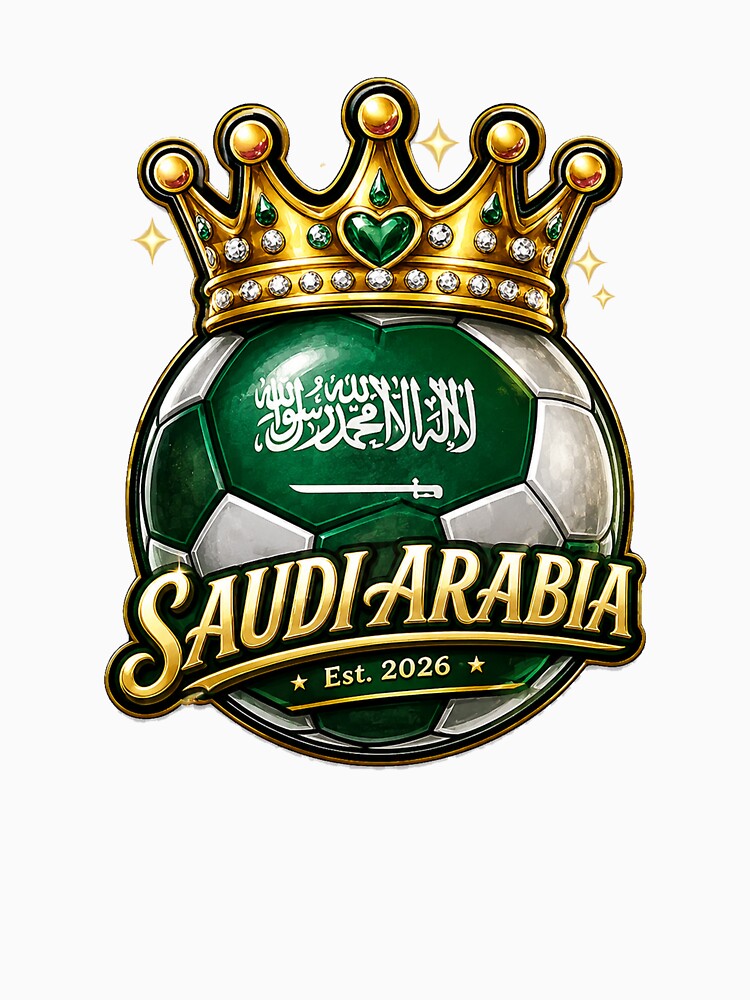 Saudi Arabia flag Crowned Soccer Ball by QuiteOrbit