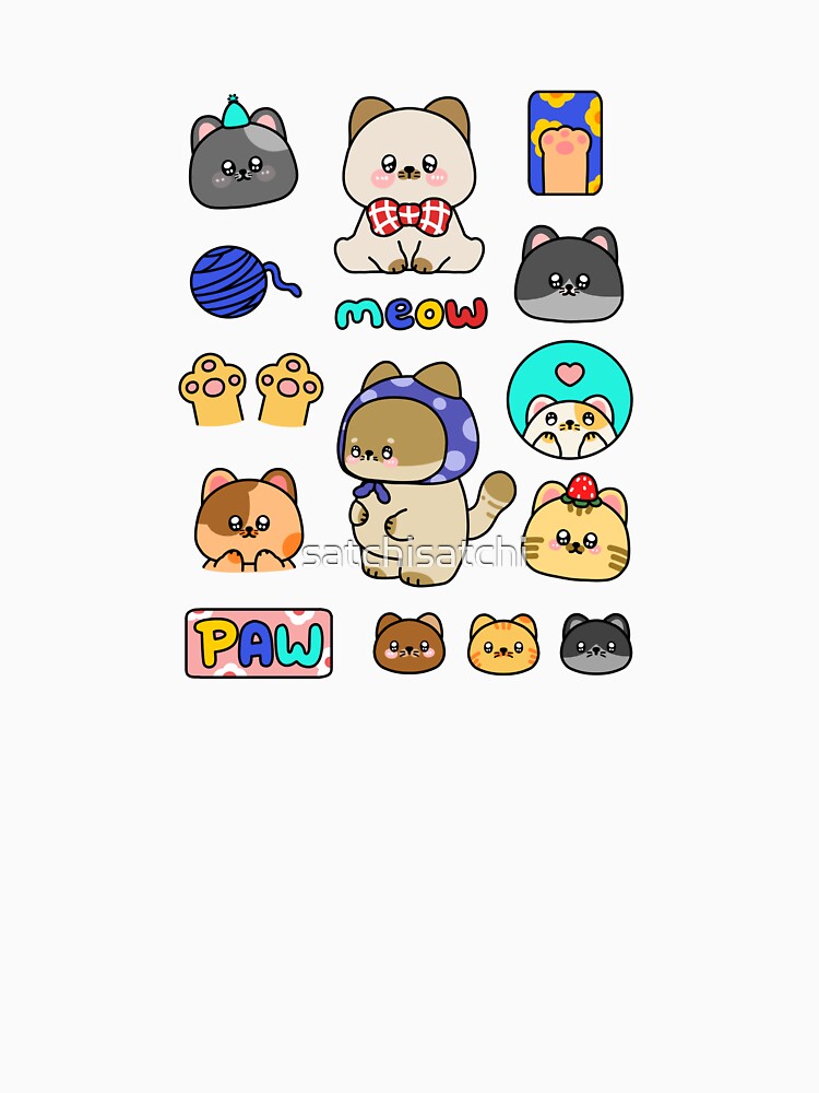 Cute Cats Sticker Sheet by satchisatchi
