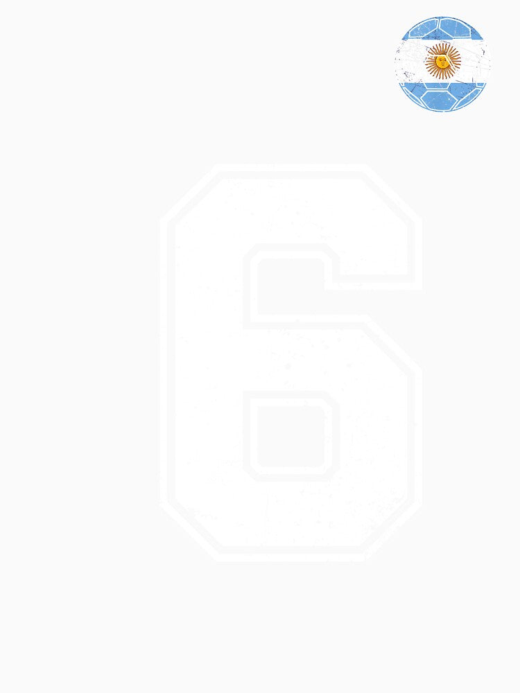 Number 6 Argentina Flag Football Fan by RoyesButler