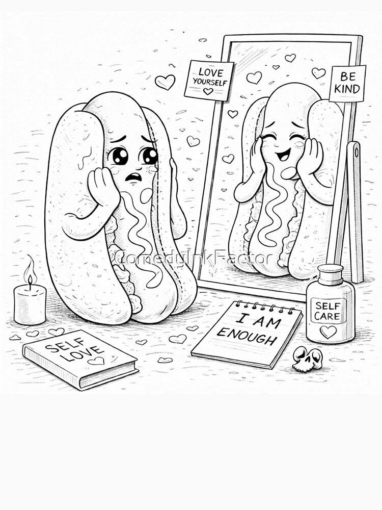 Self Love Hot Dog – I Am Enough (Funny Mental Health Meme) by ComedyInkFactor