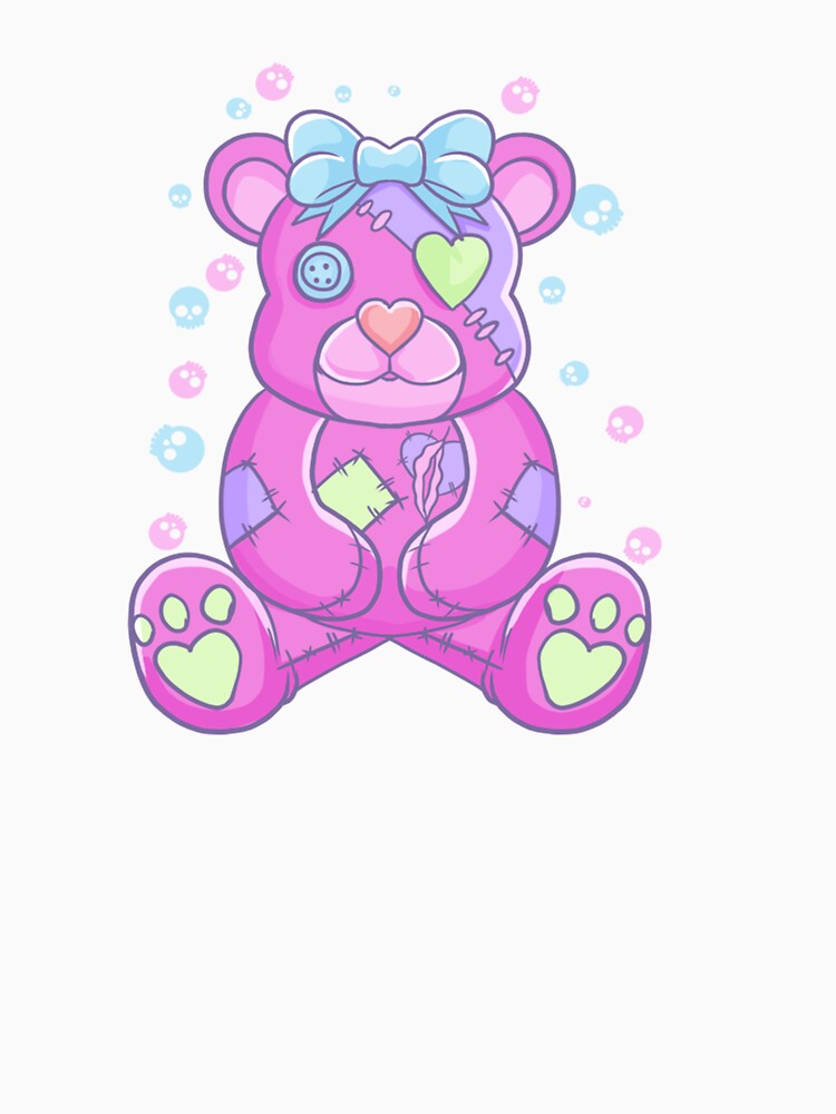 PASTEL GOTH TEDDY BEAR STUFFED ANIMAL GOTH by sobriowslen