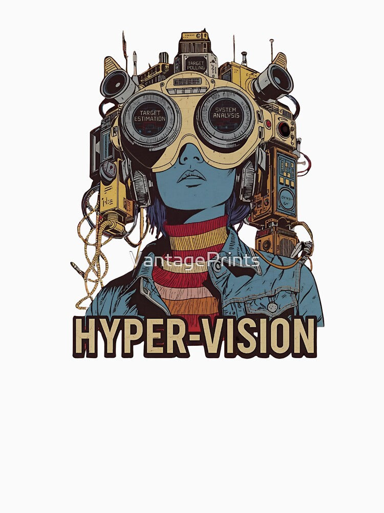 Hyper-Vision: Retro Futuristic Cyberpunk Tech Girl by VantagePrints