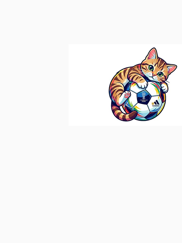 Cute Cat Hugging Soccer Ball – Kawaii Kitten Football Illustration by XODAD