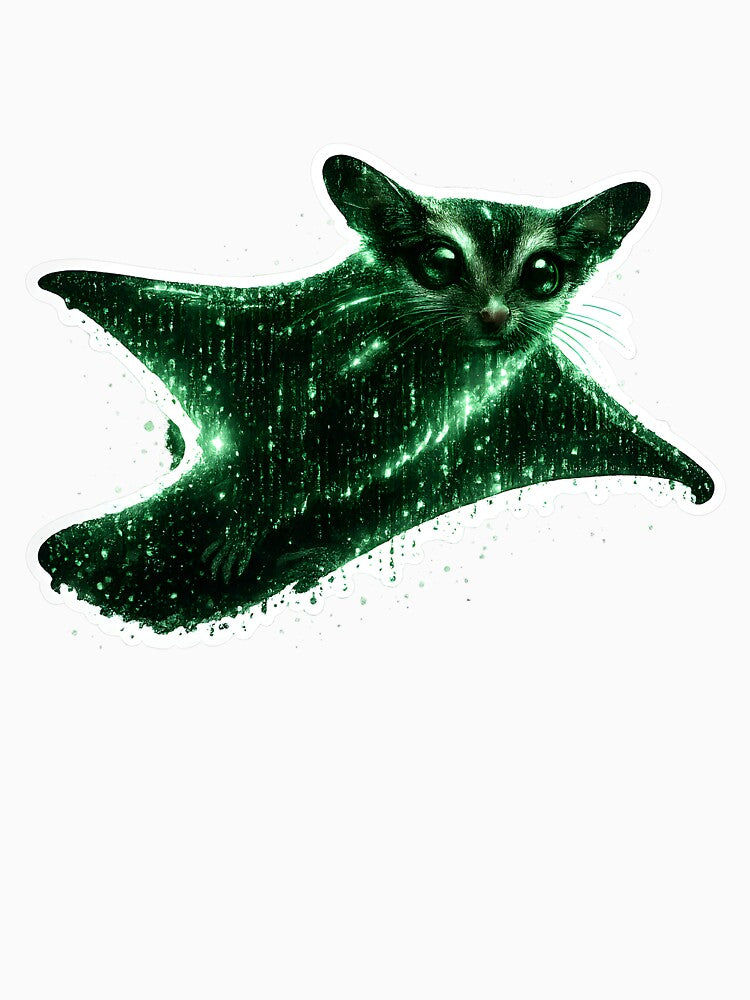 Digital Code Sugar Glider - Digital Glitch Spirit by OneStepFromArt