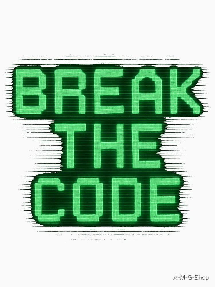 Break The Code - Retro Matrix Neon Hacker Typography by A-M-G-Shop