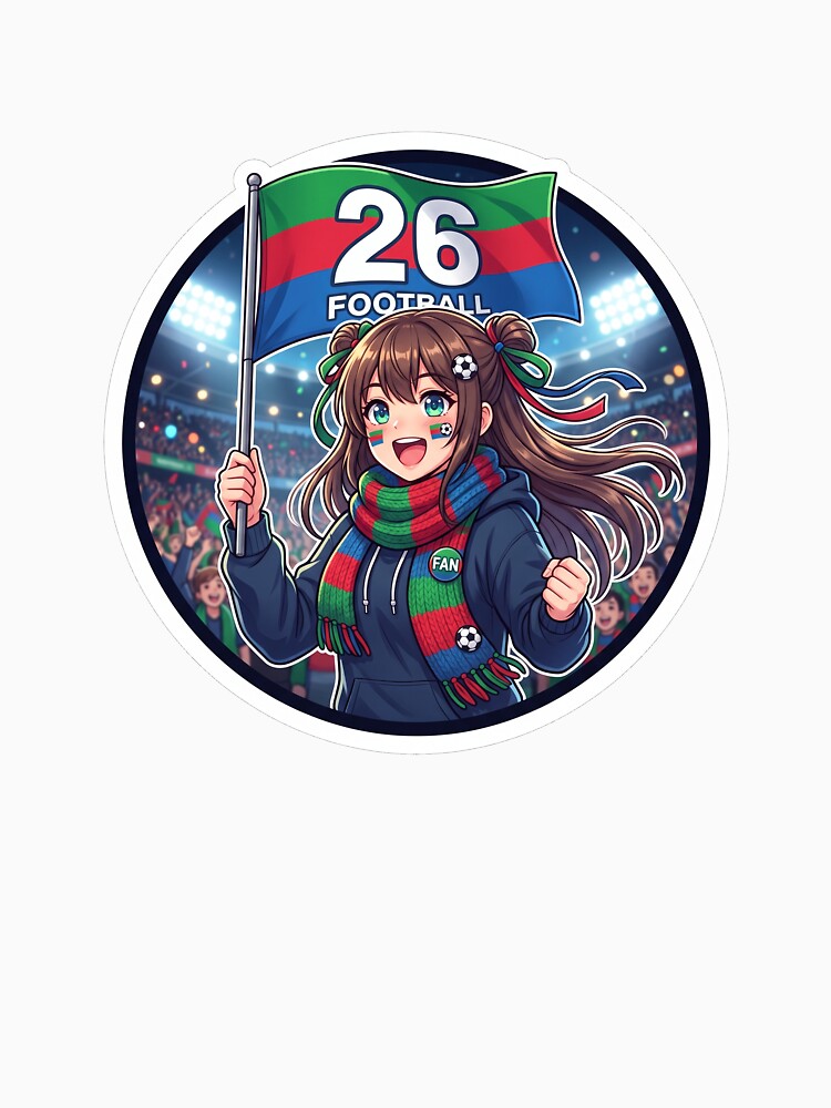 Kawaii Soccer Fan Girl World Cup 2026 Sticker by sillyweas