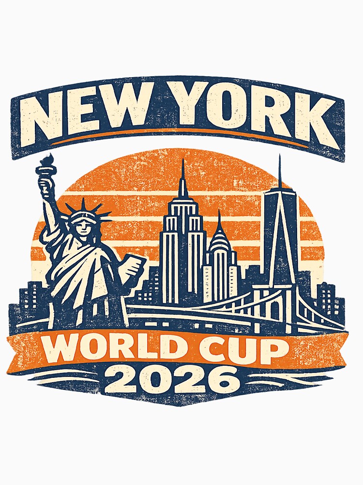 New York World Cup 2026 Vintage Retro Travel T-Shirt | NYC Skyline Football Graphic by ArthUpscale