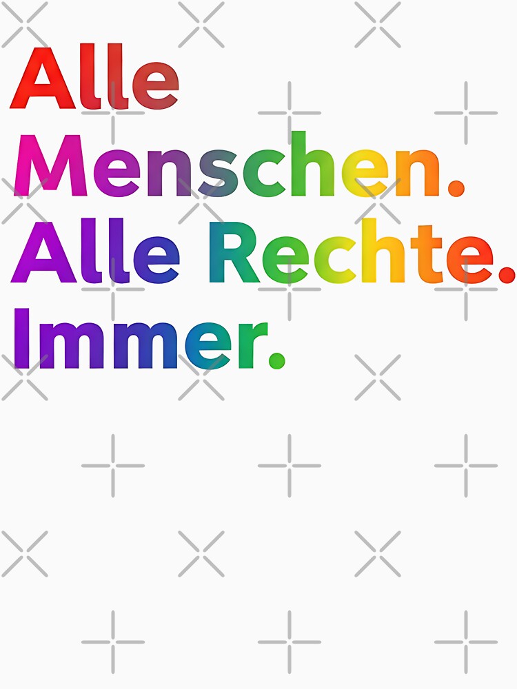 Modern Rainbow Typography Human Rights Quote German Text by AilinsDesigns