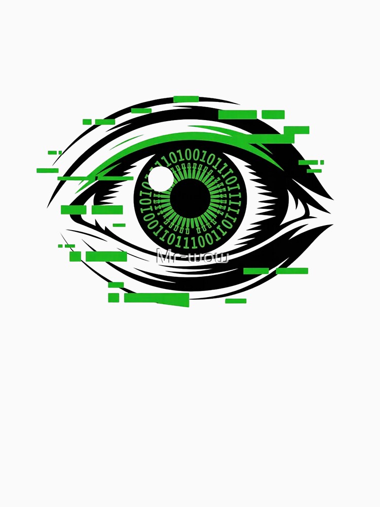 Minimalist Matrix Glitch Eye Logo by Mr-wow