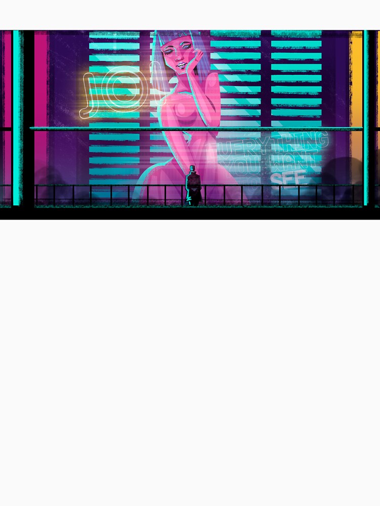 Cyberpunk Joi – Neon Futuristic Cityscape Illustration by Hezteiner